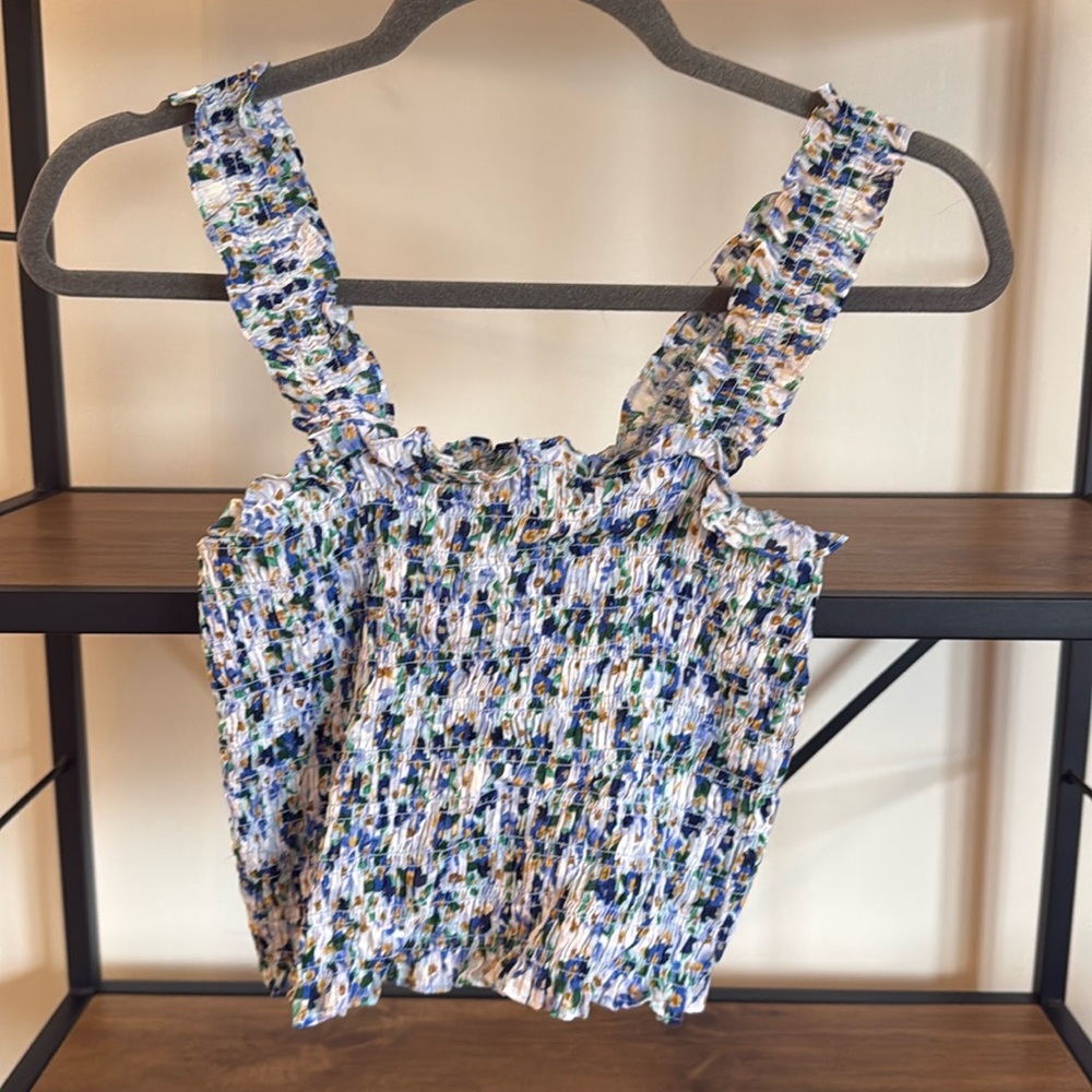 Veronica Beard Blue Floral Knit Top!